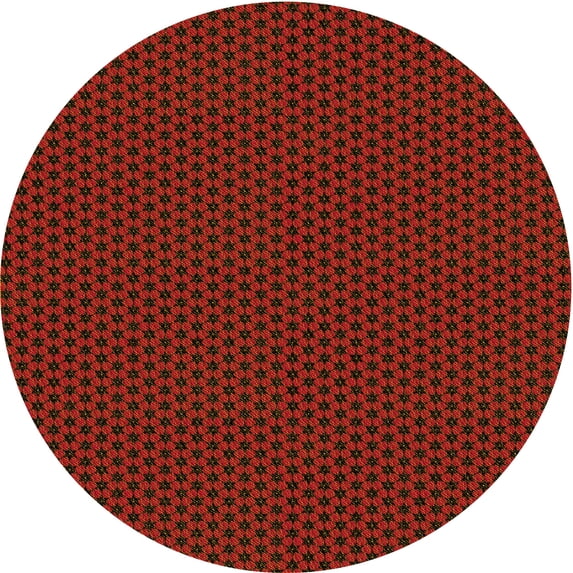 Ahgly Company Machine Washable Indoor Round Transitional Red Brown Area Rugs, 8' Round