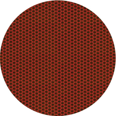 

Ahgly Company Indoor Round Patterned Blood Red Brown Area Rugs 7 Round
