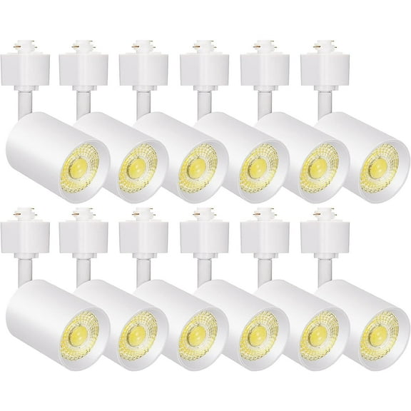 VANoopee 12-Pack 10W Dimmable LED Track Lighting Heads H Type Track Light Replacement Fixtures Bright 4000K Neutral White Ceiling Spotlight for Accent Task Art, Flicker Free CRI90  24° 800lm White