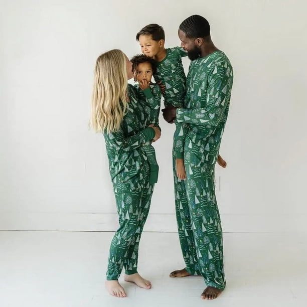 Conjunto de pijamas de algodón a la moda para niños y adultos, ropa de dormir a juego para la familia, novedad de Navidad