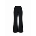 thumbnail image 3 of Women's High-Waisted Flare Pants, Front Seam Detail, Stretch Fabric, Suitable For Casual, Formal Occasions And Parties, Black, 3 of 6