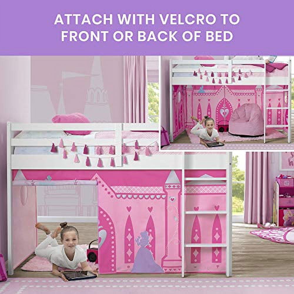 Disney Princess Loft Bed Tent Curtain Set for Low Twin Loft Bed Bed Sold Separately by Delta Children