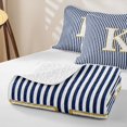 thumbnail image 4 of Erosebridal Initial K Letter Boys Girls Twin Quilt Set, Abstract Stripe Twin Coverlet Set, 2pcs, 4 of 7