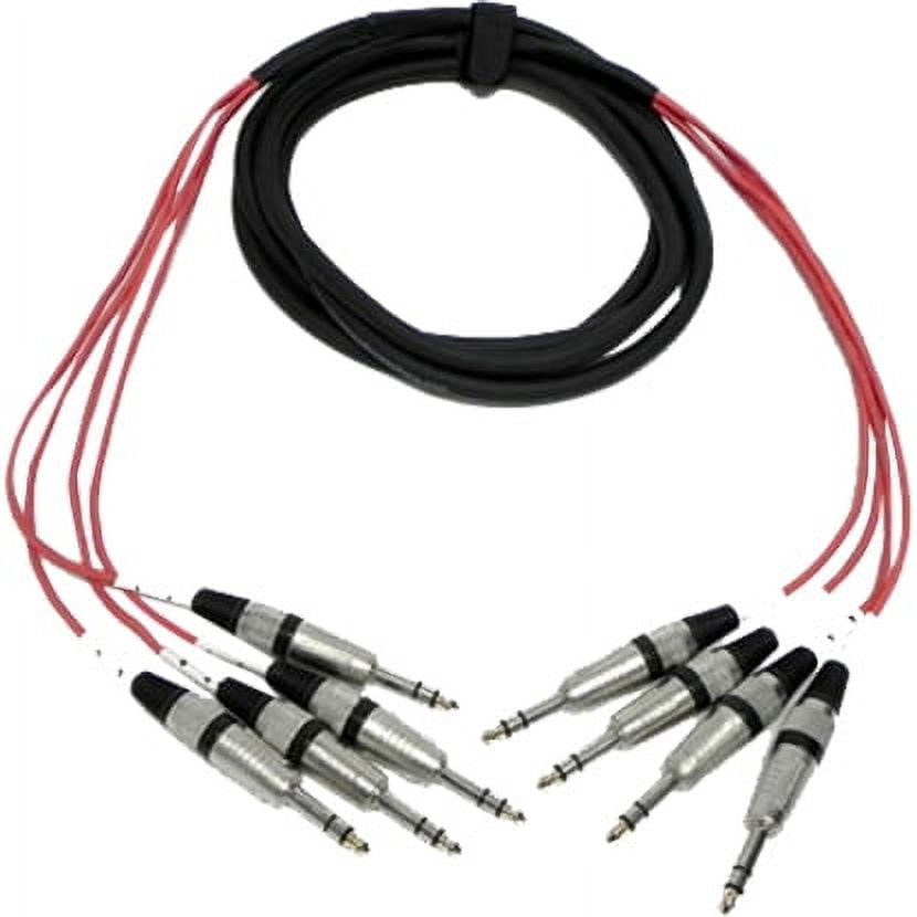 Seismic Audio NEW 4 CHANNEL TRS SNAKE CABLE -10 Feet -Pro Audio Patch - SASRT-4x10