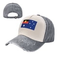 thumbnail image 7 of Australian Flag With Aboriginal Flag Baseball Cap Distressed Adjustable Vintage Cotton Denim Hat for Women Men, 7 of 7