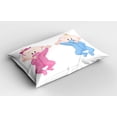 thumbnail image 2 of Ambesonne Playroom Pillow Sham 2 Pack, with Pacifiers, 26"x20", Peach Pink Blue, 2 of 3