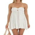 thumbnail image 1 of PENGXIANG Femmes Mini Robe Bustier Dos Nu Robe Y2k Tie-up Twined Robe d'Été Plissée pour Cocktail, 1 of 5