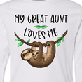 thumbnail image 4 of Inktastic My Great Aunt Loves Me Cute Sloth and Baby Long Sleeve Youth T-Shirt, 4 of 5