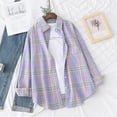 thumbnail image 2 of Camisa informal a cuadros para mujer, blusa holgada de manga larga, ropa de Boutique, novedad de otoño, 2023, 2 of 4
