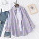 thumbnail image 2 of Camisa informal a cuadros para mujer, blusa holgada de manga larga, ropa de Boutique, novedad de otoño, 2023, 2 of 4