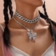 thumbnail image 5 of Gargantilla de cristal dorado de Hip Hop, cadena con diamantes de imitación brillantes, collar con colgante de mariposa grande, joyería, accesorio de moda para niñas, 5 of 5
