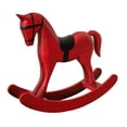 thumbnail image 4 of Estatua de caballo mecedor, adorno de escritorio, madera, vintage, rústico, retro, escultura animal Rojo, 4 of 9