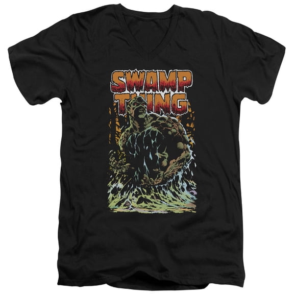 Jla - Swamp Thing - Slim Fit V Neck Shirt - Medium