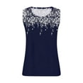 thumbnail image 3 of GIPQJK Plus Size Tank Tops for Women Summer Trendy Scoop Neck Sleeveless Tunic Tees Basic Soild Color Cotton Workout Tank Tops Fashion Sleeveless Tops Vest T-Shirt,Navy 4XL, 3 of 5