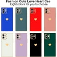 thumbnail image 6 of Compatible with iPhone 12 Case  Luxury Plating Gold for Women Girls Cute Love Heart Pattern Shockproof Raised Full Camera Lens Protection Cover Case for iPhone 12, Red, 6 of 14