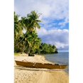thumbnail image 2 of French Polynesia, Tahiti, White Sand Beach With Palm Trees And Canoe Poster Print (12 x 19), 2 of 4