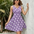 thumbnail image 3 of Light Purple And White Polka Dots Pattern Dress Summer Street Style Dresses Female Sleeveless Printed Sundress, 3 of 7