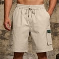 thumbnail image 6 of PIMSSY Men Shorts Outdoor Loose Fit Stretch Casual Pocket Workwear Beach Sports Shorts Solid Color Summer Male Breathable Bottoms, 6 of 9