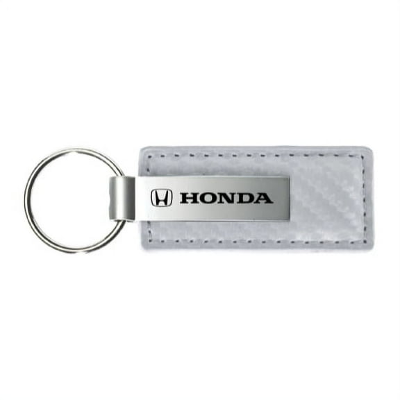 Honda Keychain & Keyring - White Carbon Fiber Texture Leather