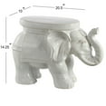 thumbnail image 5 of JONATHAN Y White Elephant 14.2" Ceramic Garden Stool, Antique White, 5 of 6