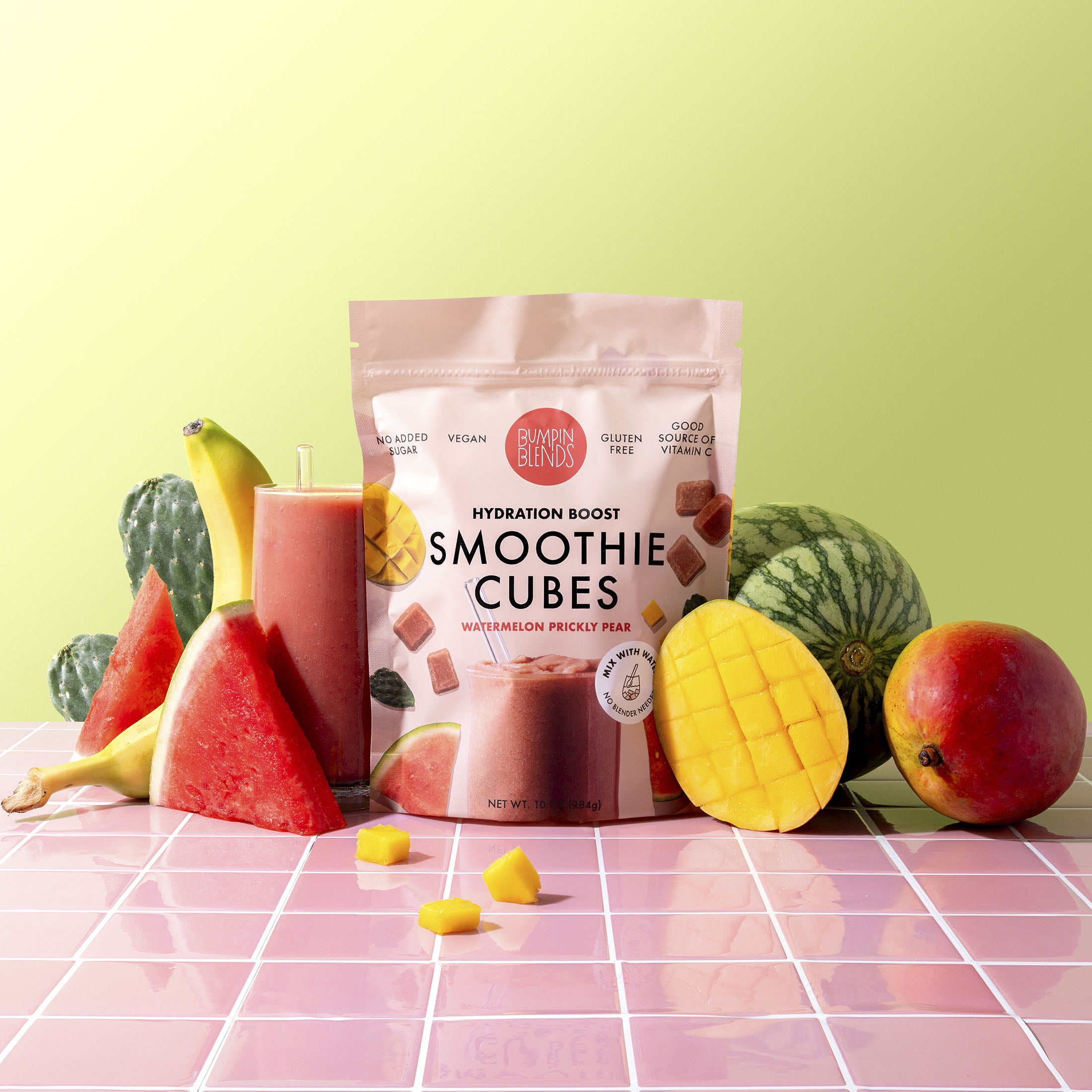 Bumpin Blends, Smoothie, Enhance Hydration, Watermelon Paradise, 10oz, Cubes, 2-4 Servings