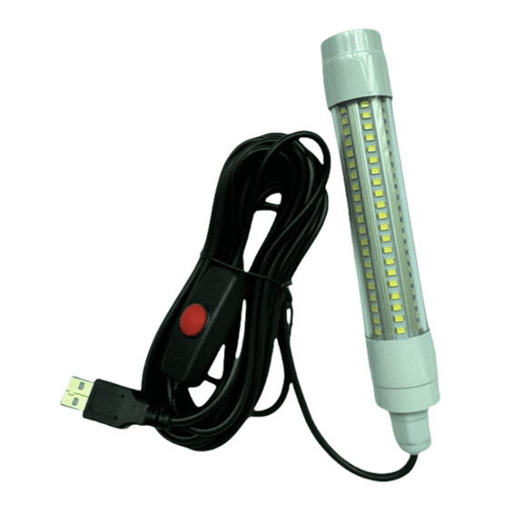 USB Fish Attracting Light Outdoor LED High Brightness Underwater Attracting Light Raft Fishing for Freshwater Seawater B,1 * Fishing Light,White Light