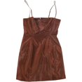 thumbnail image 1 of Mini vestido sólido Danielle Bernstein para mujer, marrón, 2, 1 of 2