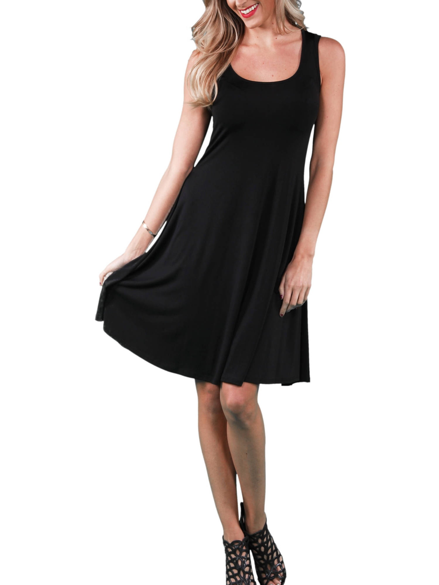 Women's Sleeveless Tank Knee-Length Dress - Walmart.com