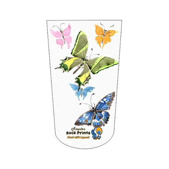 Amputee Sock, Butterfly Montage 003 V3, 3Ply stump sock