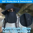 thumbnail image 5 of Loritta Wide Brim Sun Hat for Men/Women Fishing Hats UPF50+ Multifunction Sun Protection Visor Navy Blue, 5 of 6