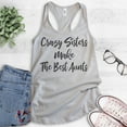 thumbnail image 2 of Crazy Sisters Make The Best Aunts Tank Top, Ladies Racerback Tank Top, Aunt Auntie Tank, Crazy Sister Tank, Silver Gray, Small, 2 of 3