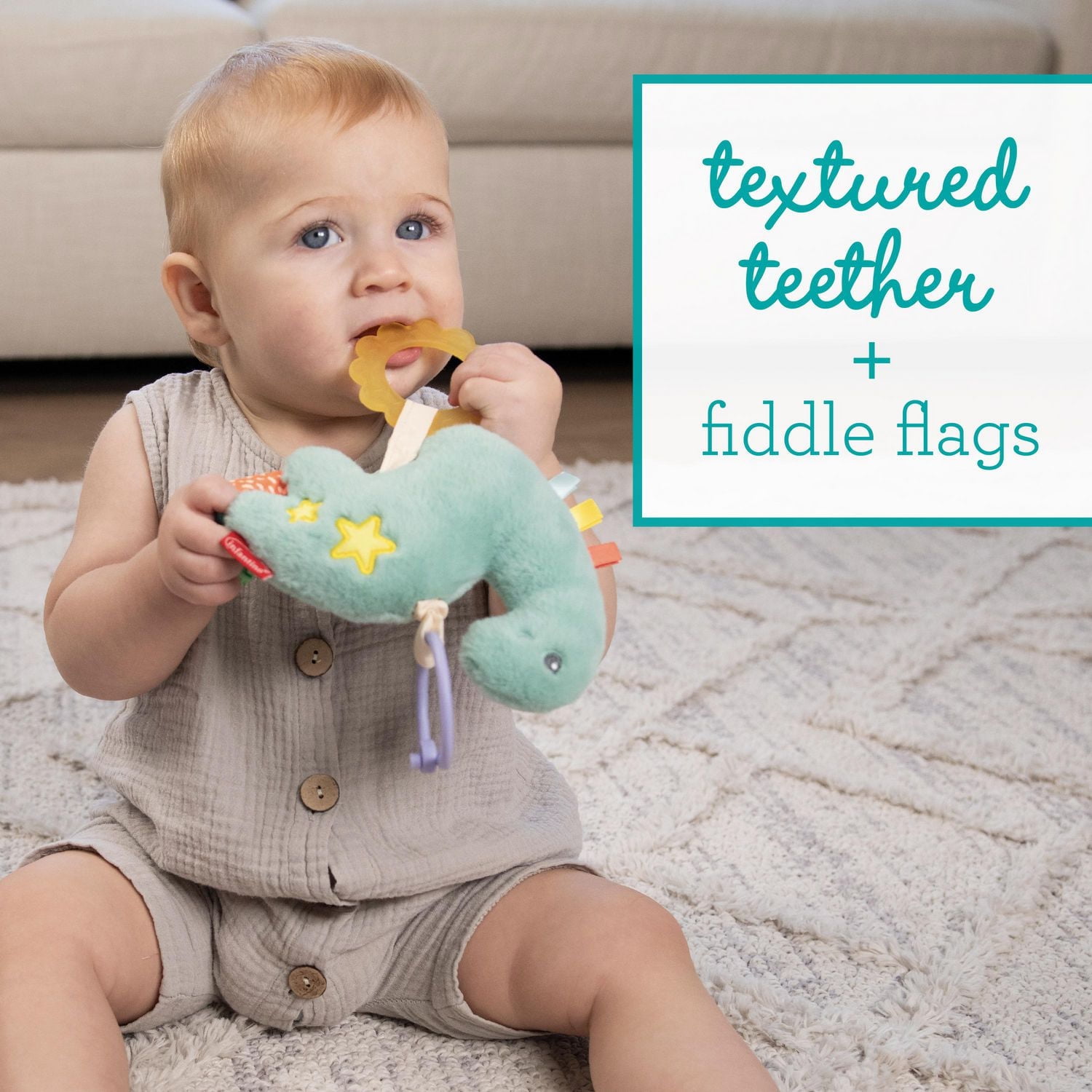 Infantino Pull & Shake Jittery - Dinosaur, Dinosaur toy