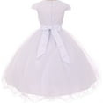 thumbnail image 3 of Big Girls' Cap Sleeve Rhinestones Trim Full Lace First Communion Flowers Girls Dresses White 8 (T5R4K3), 3 of 3