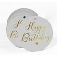 thumbnail image 2 of Inkdotpot Pack Of 50 Happy Birthday Favor Paper Tags Craft Real Gold Foil Hang Tags, 2 of 7