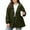 Army Green, variant on ​Women's Autumn Utility Rain Jacket - Hooded Relaxed Fit with Snap Buttons & Drawstring Waist Lightweight Design​