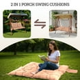 thumbnail image 7 of Outdoor Bench Cushion Inlife Swing Chair Cushion Waterproof with 8 Nonslip Ties, Khiki 120cm*100cm, 7 of 7