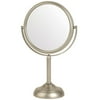 Jerdon JP910NBP 6" Pedestal Vanity Makeup Mirror, 10x, Nickel Finish