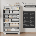 thumbnail image 6 of TYDIMOR Tall Dresser for Bedroom - 5 Large Wooden Drawers, White Chests of Drawers Organizer with Outlets & Synced LED Light, 6 of 6