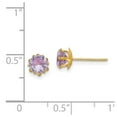 thumbnail image 3 of 14K Yellow Gold Earring Birthstone (02) February Women'S Synthetic Purple 5 mm, 3 of 3