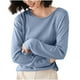 thumbnail image 3 of Sudadera con capucha para mujer,Blusa de punto de color liso para mujer, manga larga, cuello redondo, material acrílico, top informal de moda para uso doméstico y diario, sopatenor, 3 of 9
