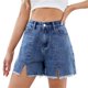 thumbnail image 1 of Pantalones cortos de mezclilla con abertura frontal for mujer, pantalones cortos casuales de verano con flecos y dobladillo crudo de talle alto, 1 of 7