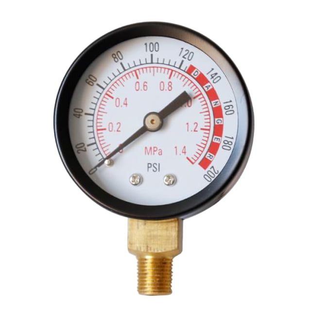 Manómetro de presión del compresor de aire, medidor de barra, indicador hidráulico para medición de aire / agua / aceite / gas, 0-1.4mpa, 0-200psi, ro Macarena Medidor de presión de aire del compresor