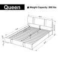 Kallabe Queen Size Modern Bed Frame with Led Light,Iron Pieces Decor