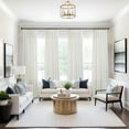 thumbnail image 2 of Cream Curtains 120 Inches Long for Living Room Dining 2 Panels Set Rod Pocket Draperies Semi Sheer Privacy Natural Linen Curtains for High Ceiling Patio Door Rustic Farmhouse Decoration 10 FT Tall, 2 of 8