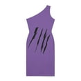 thumbnail image 2 of Effete Feline Claw Marks Scratch Women Shoulder Dress (AOP), 2 of 6