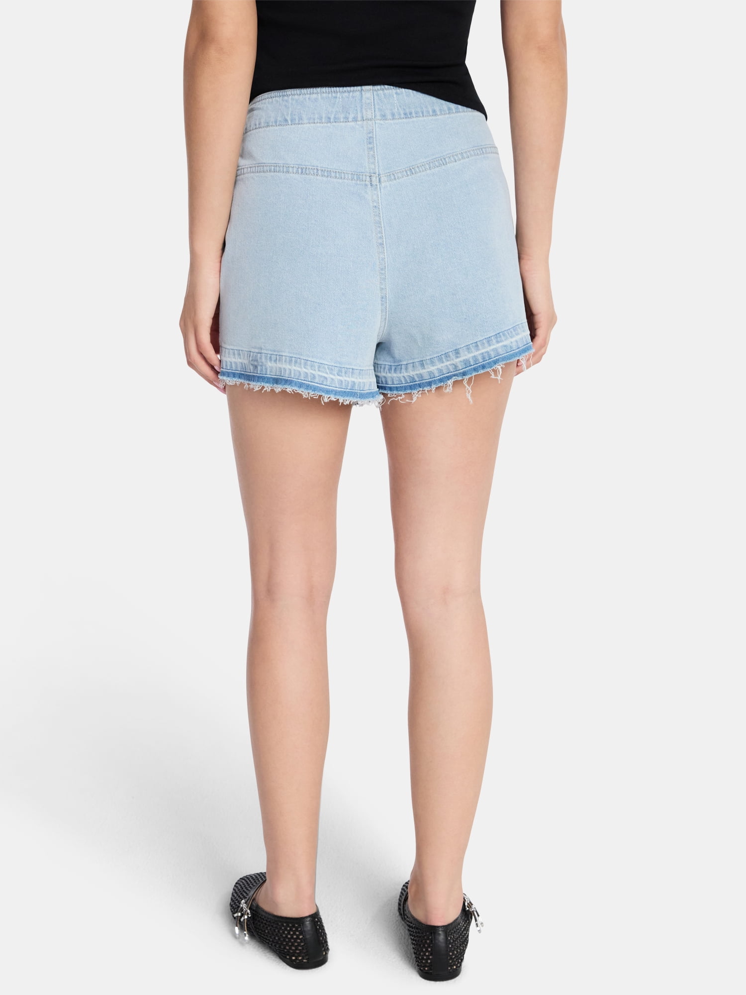 Madden NYC Women’s Asymmetrical Wrap Denim Skort, Sizes XXS-XXL