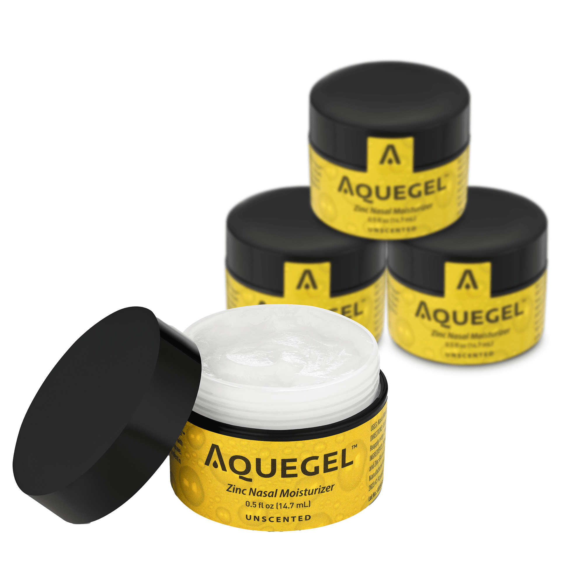 Value Pack (Qty 4) Aquegel Nasal Moisturizer + Zinc, 12-Hour Nasal Moisture Relief, Water Based Nose Gel, Oxygen Therapy, Dry Nose, Nasal Dryness, Nosebleeds, Cannula. Zinc Cold & Flu Therapy