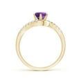 thumbnail image 2 of ANGARA Natural Prong-Set Amethyst Bypass Ring with Diamond Accents in 14K Yellow Gold for Women (Size-6mm) | February Birthstone, Birthday, Anniversary, Jewelry Gift for Women | Natural Amethyst Ring, 2 of 8