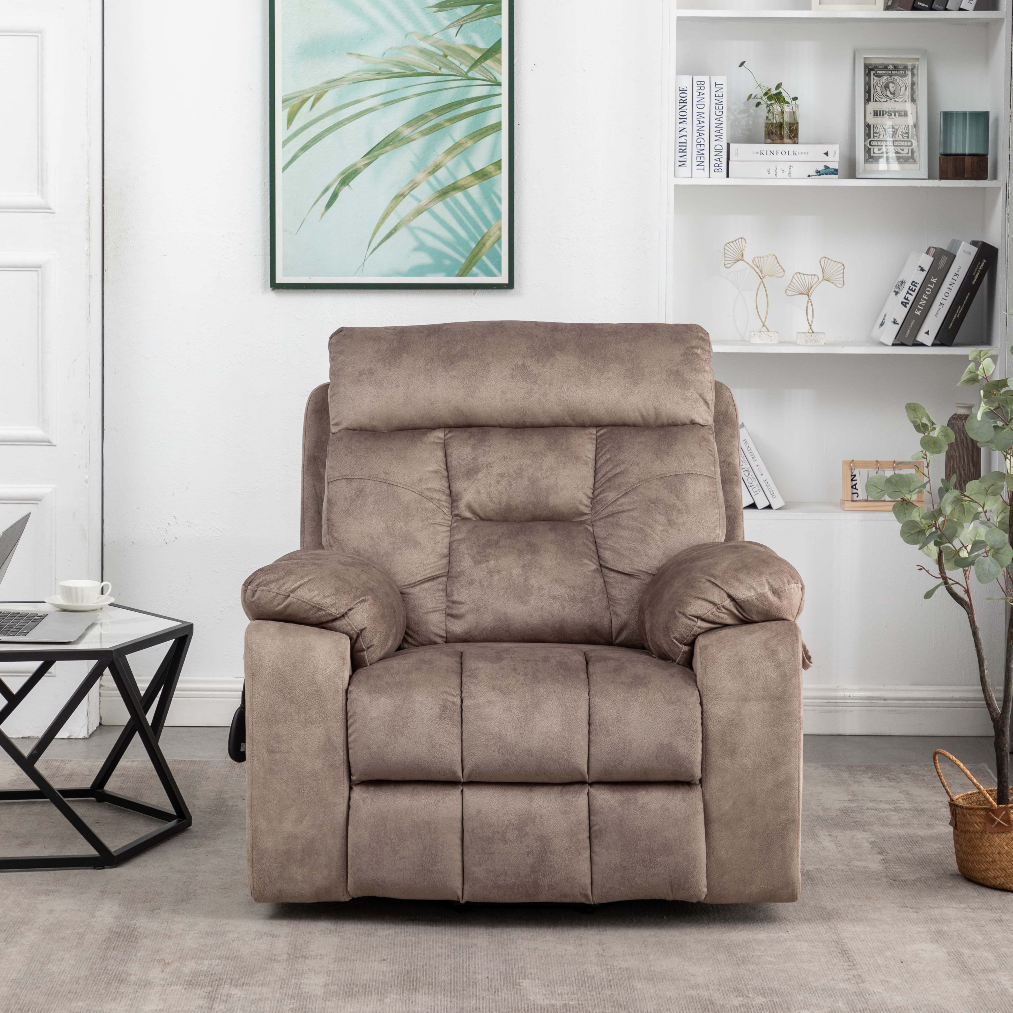 Large Power Lift Recliner Chair for Elderly,Recliner Chair with Heat and Massage for Living Room,Antique Brown