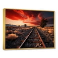 thumbnail image 2 of Designart "Vibrant Red Railway Scene" Train Floater Framed Canvas Art Print, 2 of 5